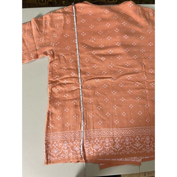 Isaac Mizrahi True Denim Jacquard Sweater BLUSH NWOT SIZE M - Picture 5 of 7